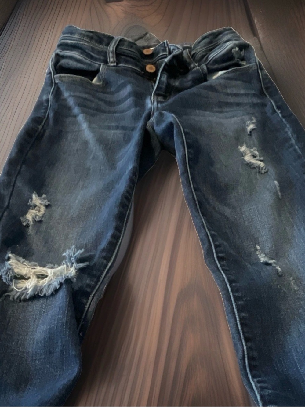 KanCan Signature Distressed Ankle Skinny Jeans Size 26 VBK1500R Dark Wash
